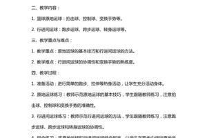 篮球手上基本功训练教案